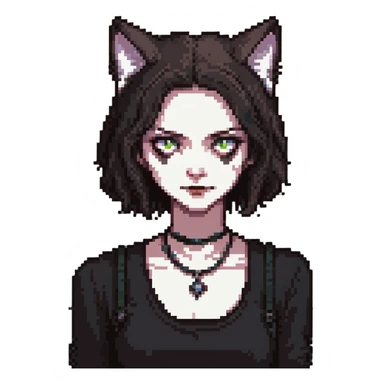 evil British cat-woman sticker