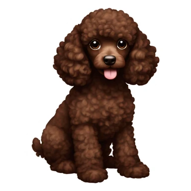 Chocolate brown poodle puppy sticker