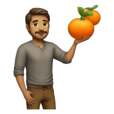 Men in love with a mandarine sticker