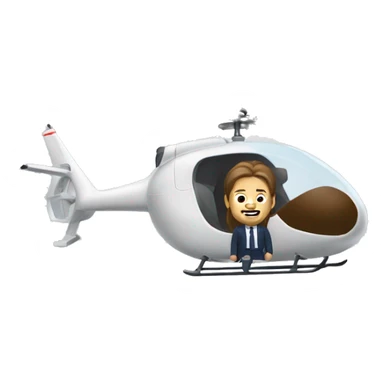 White Man with long brown hair flies rc helicopter  sticker