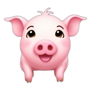 piglet with many hearts sticker