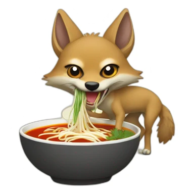 Jackal eating pho sticker