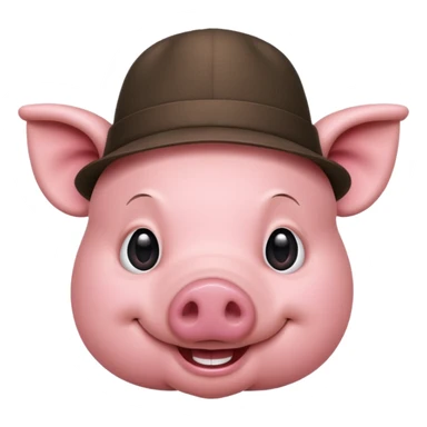 pig wear hat sticker
