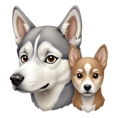 husky and fawn Great Dane  sticker