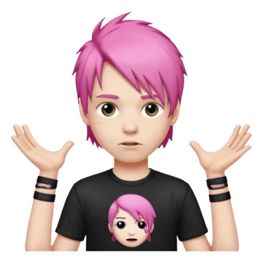pink haired metalhead boy sticker
