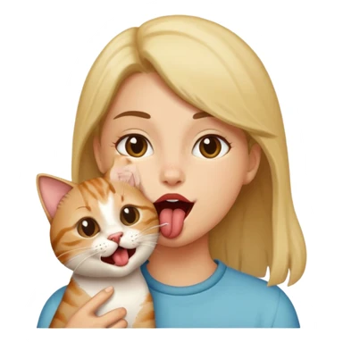 Licking a cat sticker