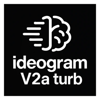 recreate this logo with text of "ideogram V2a turb", MAKE IT FIT IN SQAURE  sticker
