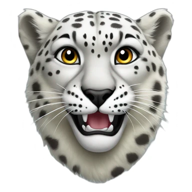 snow leopard head sticker