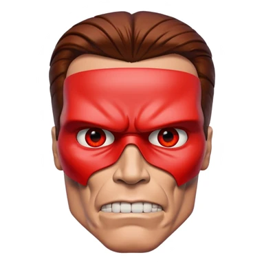 Red eyed half face Terminator Arnold Schwarzenegger sticker