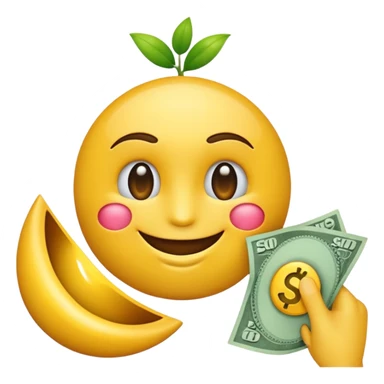 emoji haciendo un guiño con un ojo y sosteniendo dinero sticker