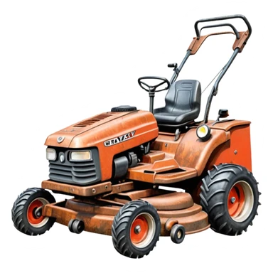pencil drawing of a gravely mower sticker