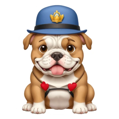 cheerful English bulldog as a tour guide sticker