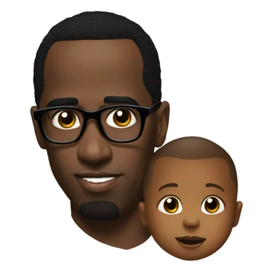p diddy with a baby sticker