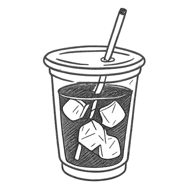 a cup of  ice americano sticker