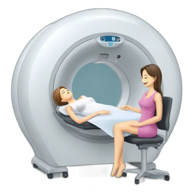 Posh-Radiologist-performing-breast-mri-to-woman sticker
