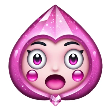 glitter cristal rosa shock sticker