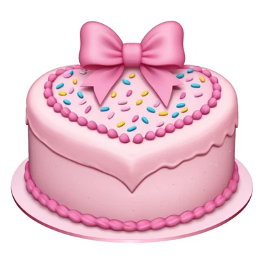 heart shaped birthday cake with pink bow sticker