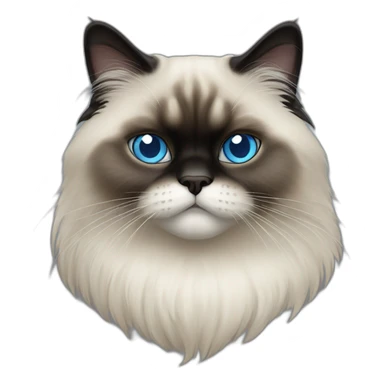 himalayan cat - blue eyes - dark face sticker