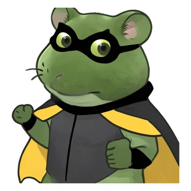 Black panther superhero but instead it’s a hamster sticker