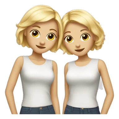 Two blonde girls with short hair, best friends sticker