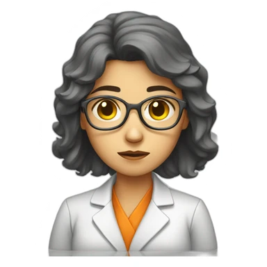 sad female scientist sticker