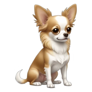 White brown long hair Chihuahua sticker
