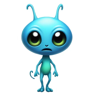 Alien on two legs, cute, with a tail and antennaes sticker