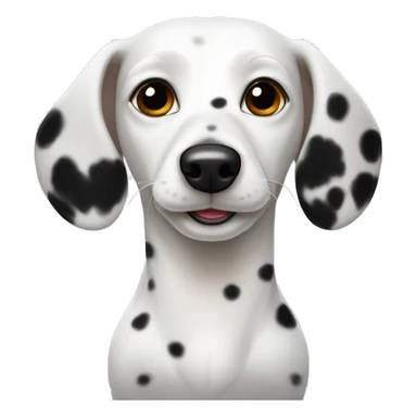 White dachshund with black spots  sticker
