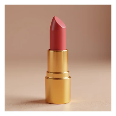 realistic lipstick emoji with gold case sticker