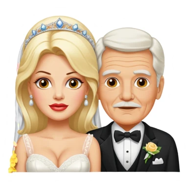Anna Nicole as bride with elderly husband  sticker