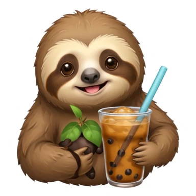 Sloth holding boba sticker
