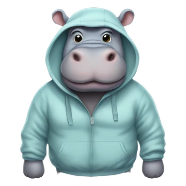 Hippo with a hoodie sticker