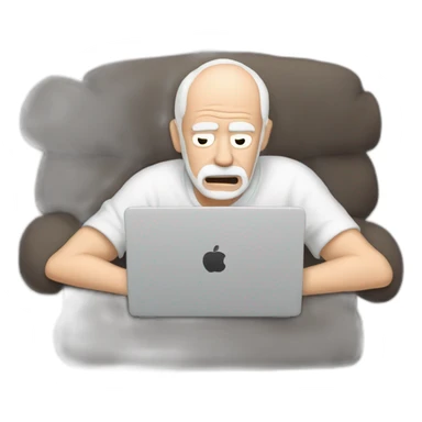 hiding pain Harold with laptop sticker