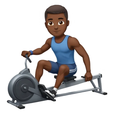 african american male on rowing machine sticker