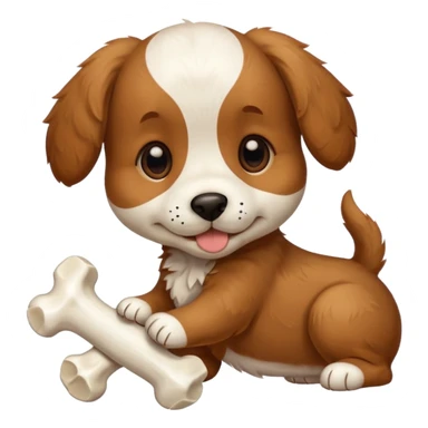 puppy with bone sticker