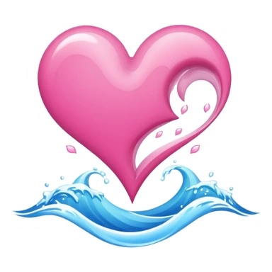 Pink Heart Shaped Wave sticker