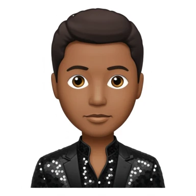 Kenneth Babyface Edmonds with dark brown hair, black sequin outfit sticker