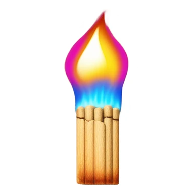 Pink and blue neon a burning match sticker