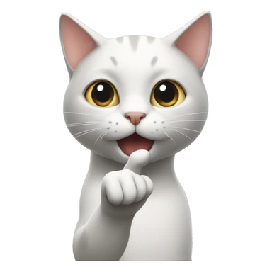 cat flipping you off sticker