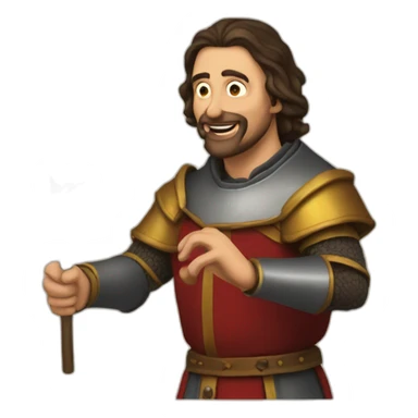 medieval fireeater acting for audience, torso, without the audience sticker