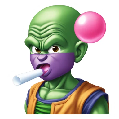 piccolo from dragon ball z blowing bubblegum sticker