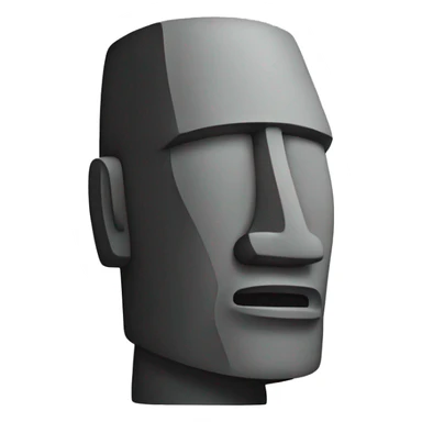 Moai emoji with his face facing right sticker