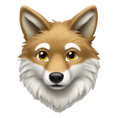 Real coyote with white fur facing right sticker