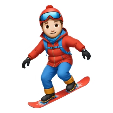 big round super harry guy snowbording down mountain sticker
