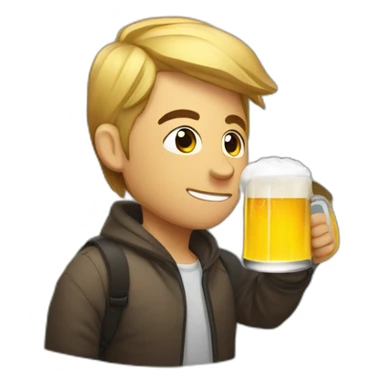 persona con prismáticos bebiendo cerveza sticker