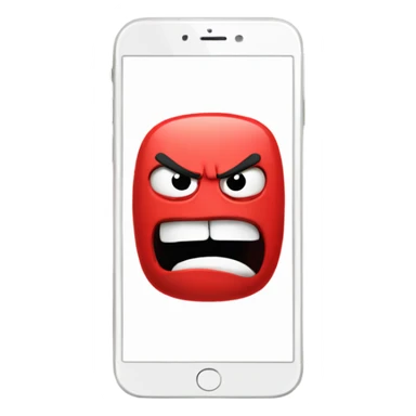 Red smartphone angry  sticker