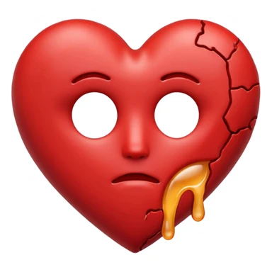 Melting heart pain heart without facce sticker