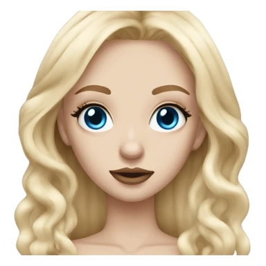 pale baddie girl with blue eyes and long blonde hair and eyelash extensions sticker