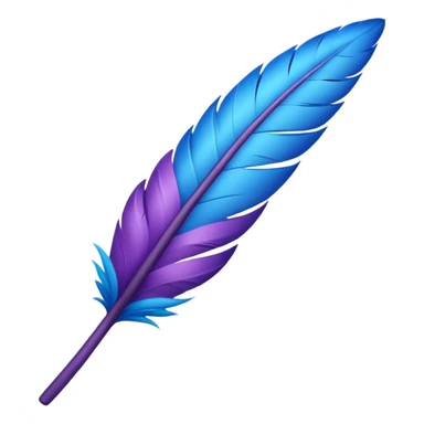 una pluma de ave morada con azul sticker