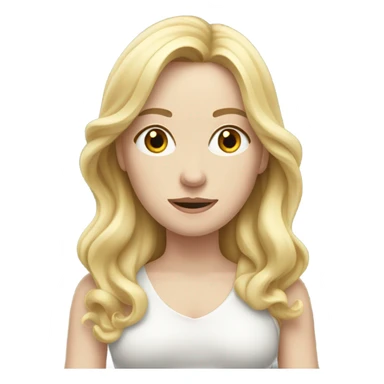 Woman, white skin, pale skin, long hair, blonde hair, wavy hair, fat trying to be thin sticker